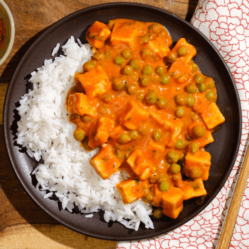 Mattar Paneer with Rice